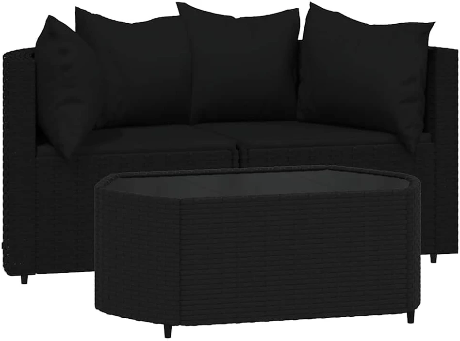 Dvivietė sodo sofa su pagalvėlėmis, pilkos spalvos, poliratanas