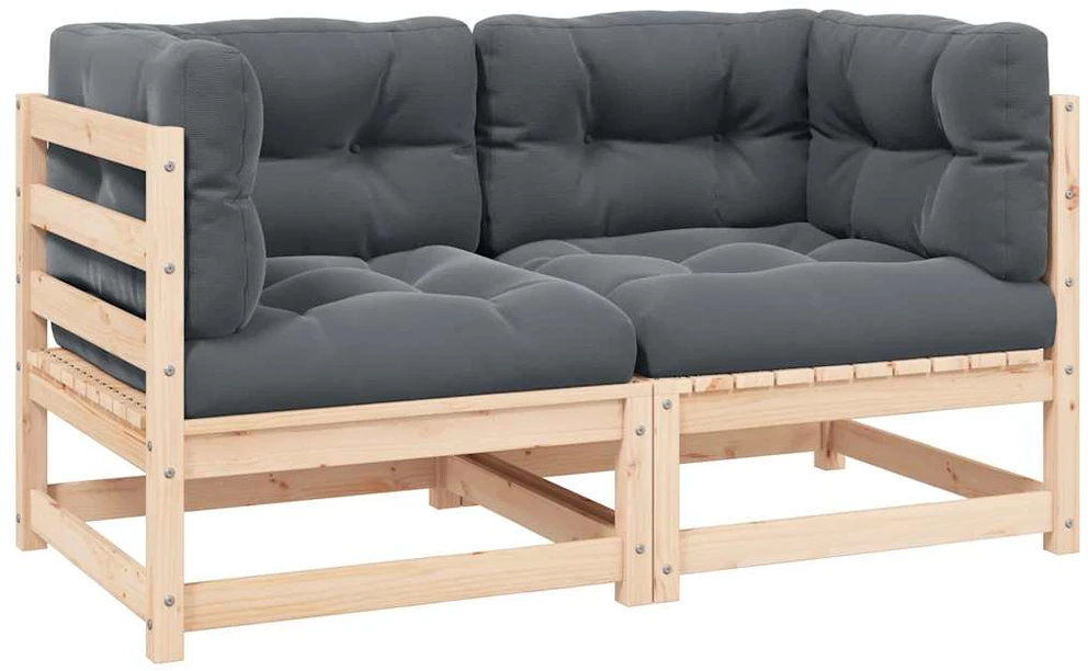 Dvivietė sodo sofa su pagalvėlėmis, smėlio spalvos, poliratanas