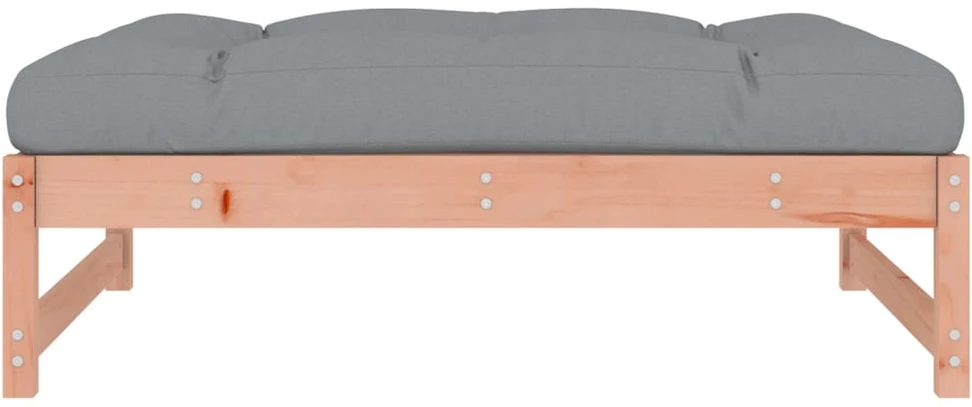Dvivietė sodo sofa su pilkomis pagalvėlėmis, pušies masyvas