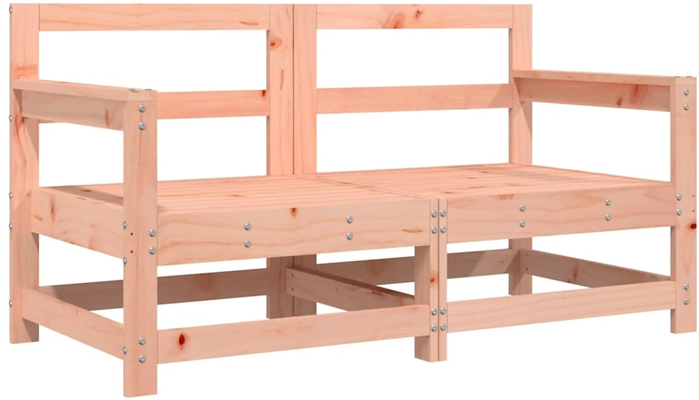 Dvivietė sodo sofa su pilkomis pagalvėlėmis, pušies masyvas