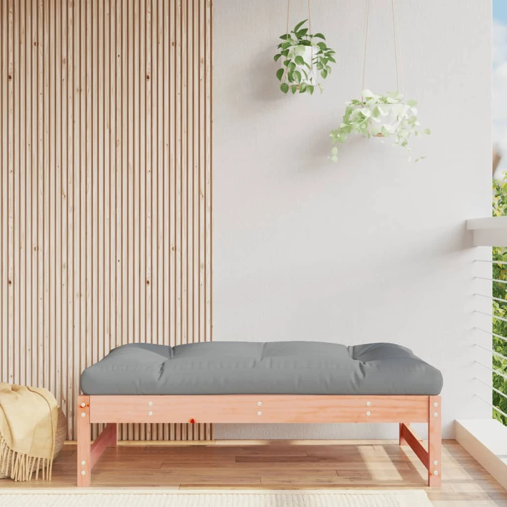 Dvivietė sodo sofa su pilkomis pagalvėlėmis, pušies masyvas