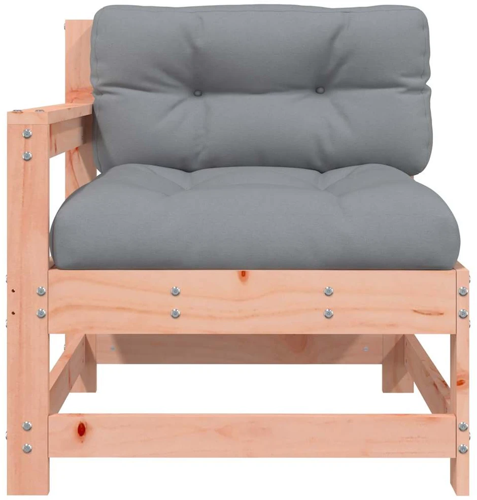 Dvivietė sodo sofa su pilkomis pagalvėlėmis, pušies masyvas