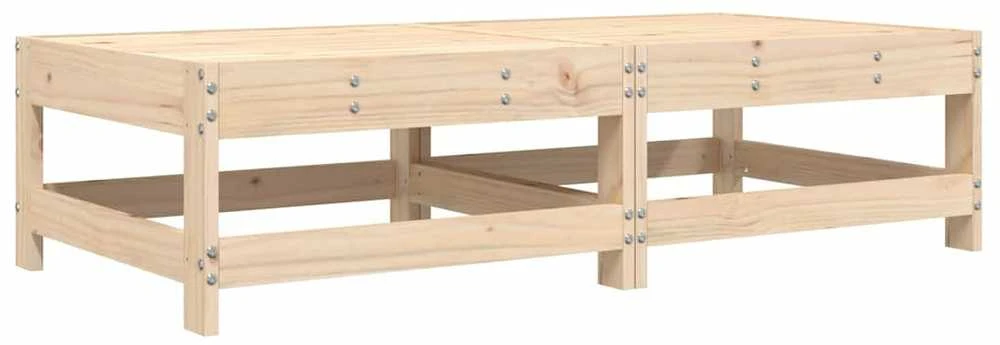 Dvivietė sodo sofa su pilkomis pagalvėlėmis, pušies masyvas