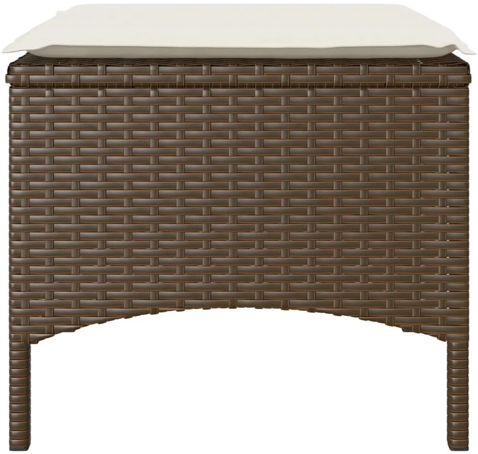Dvivietė sodo sofa su staliuku/taburetėmis, ruda, poliratanas