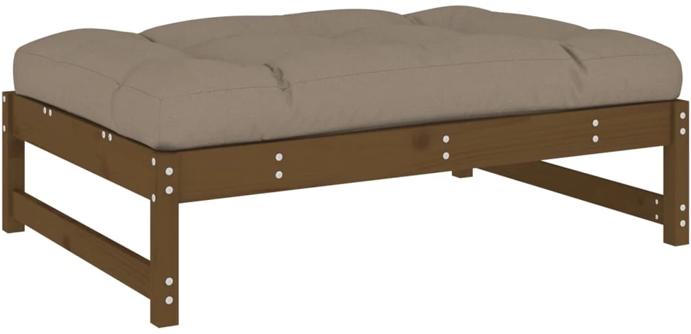 Dvivietė sodo sofa su staliuku/taburetėmis, ruda, poliratanas