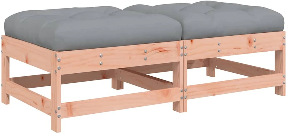 Dvivietė sodo sofa su staliuku/taburetėmis, pilka, poliratanas