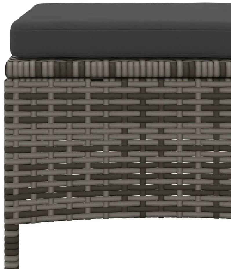 Dvivietė sodo sofa su staliuku/taburetėmis, pilka, poliratanas