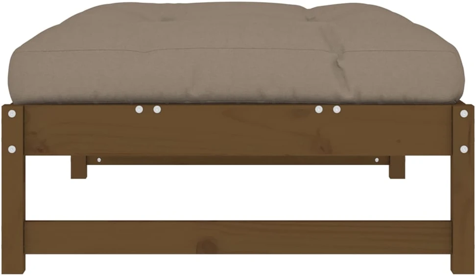Dvivietė sodo sofa su staliuku/taburetėmis, ruda, poliratanas