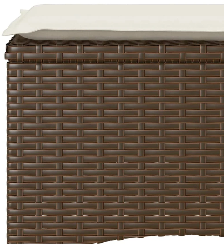Dvivietė sodo sofa su staliuku/taburetėmis, ruda, poliratanas