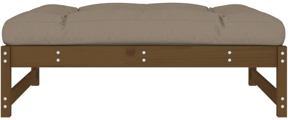 Dvivietė sodo sofa su staliuku/taburetėmis, ruda, poliratanas