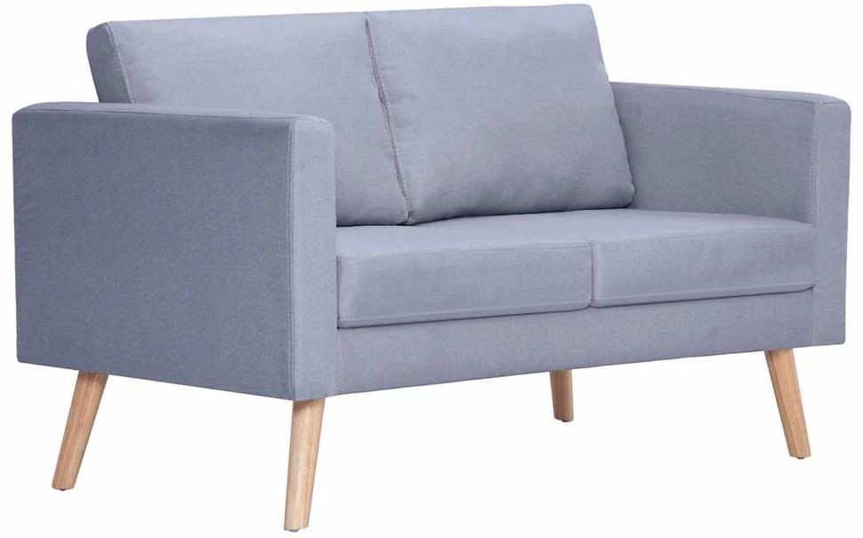 Dvivietė sofa, audinys, šviesiai pilka