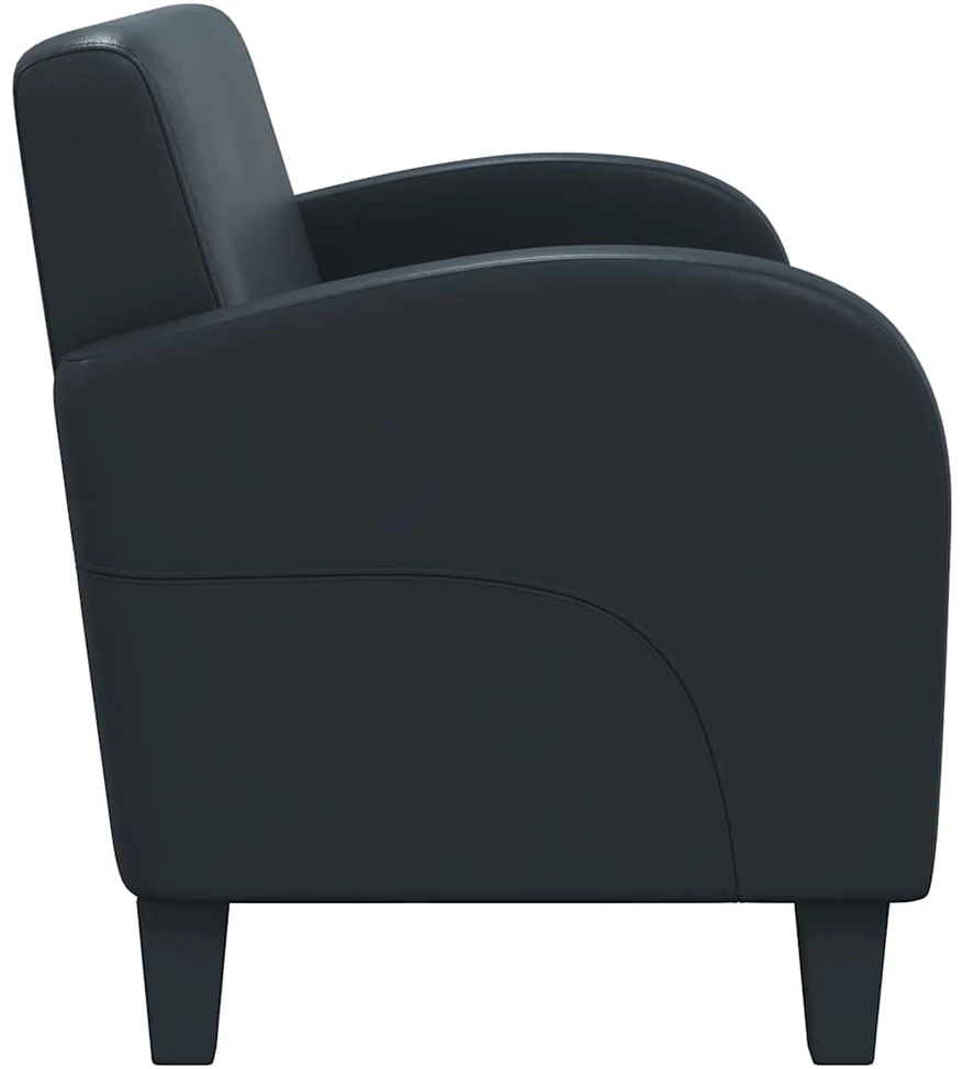 Dvivietė sofa, dirbtinė oda, juoda