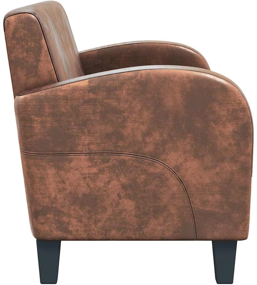Dvivietė sofa, dirbtinė zomšos oda, ruda