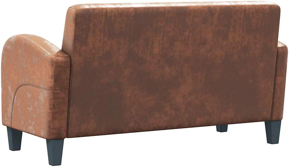 Dvivietė sofa, dirbtinė zomšos oda, ruda