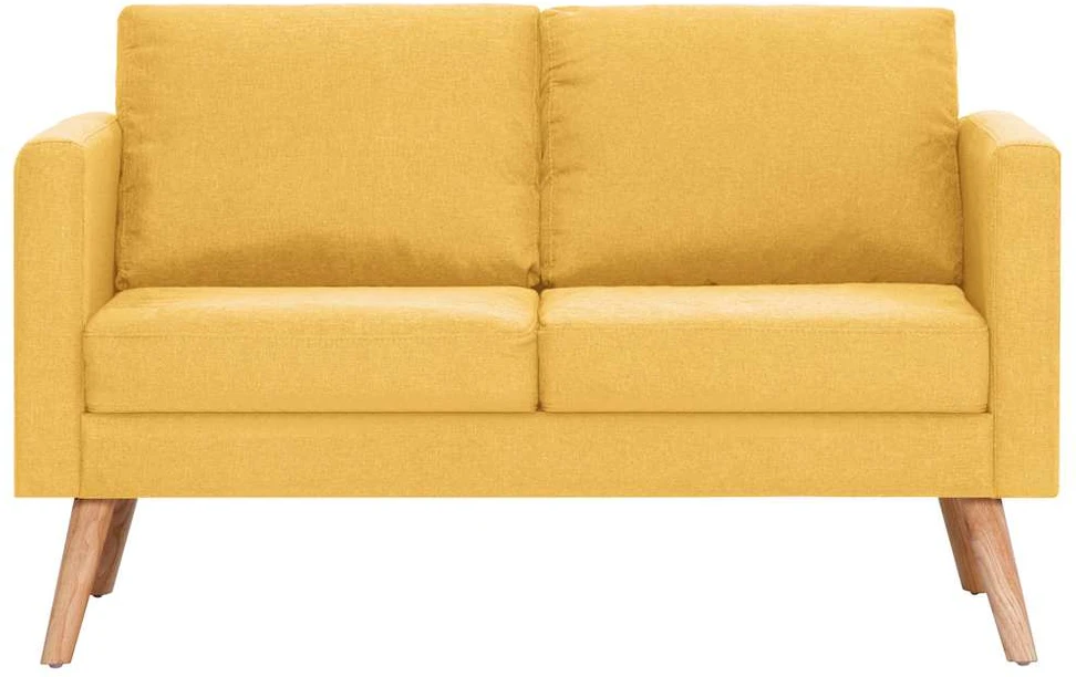 Dvivietė sofa, geltona, audinys