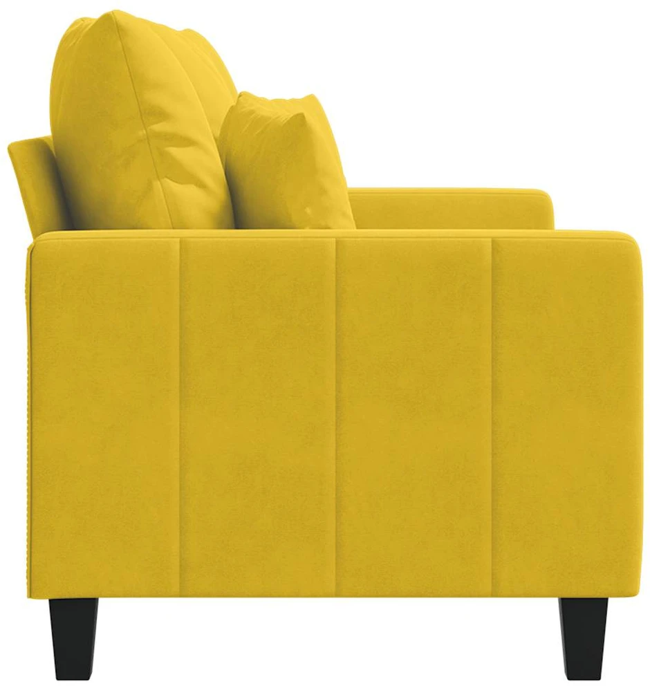 Dvivietė sofa, geltonos spalvos, 120cm, aksomas