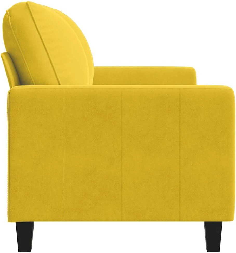 Dvivietė sofa, geltonos spalvos, 120cm, aksomas