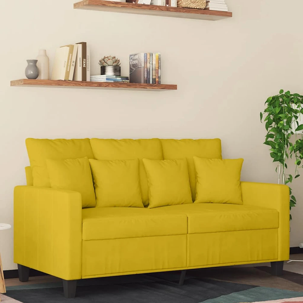 Dvivietė sofa, geltonos spalvos, 120cm, aksomas