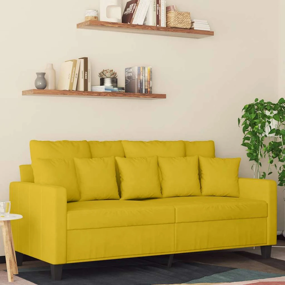 Dvivietė sofa, geltonos spalvos, 140cm, aksomas