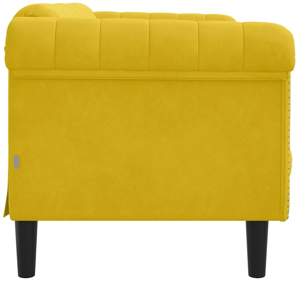 Dvivietė sofa, geltonos spalvos, aksomas