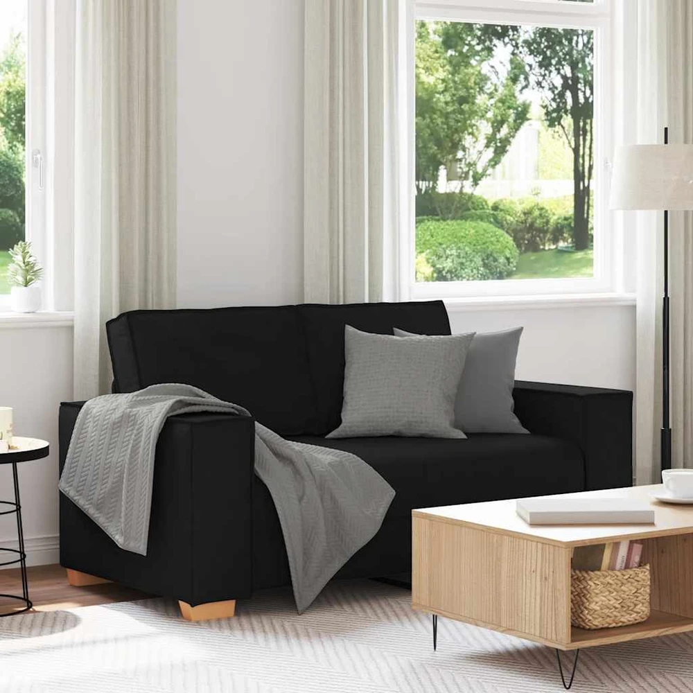 Dvivietė sofa, juoda, 160x78x84 cm, audinys