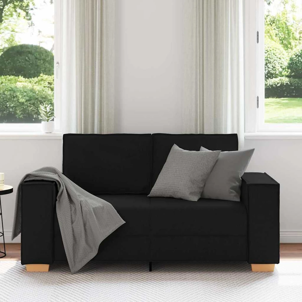 Dvivietė sofa, juoda, 160x78x84 cm, audinys
