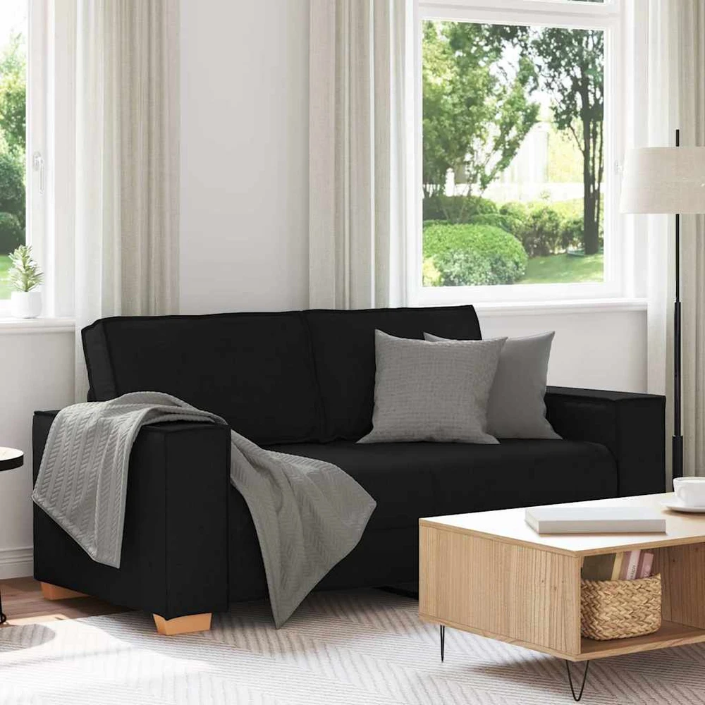 Dvivietė sofa, juoda, 180x78x84 cm, audinys
