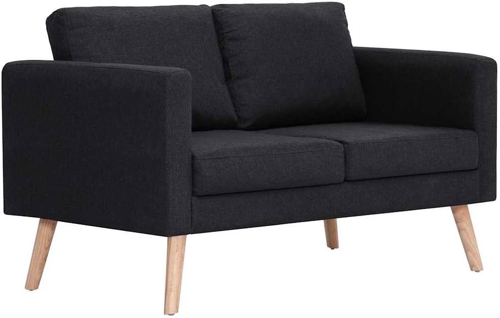 Dvivietė sofa, juoda, audinys
