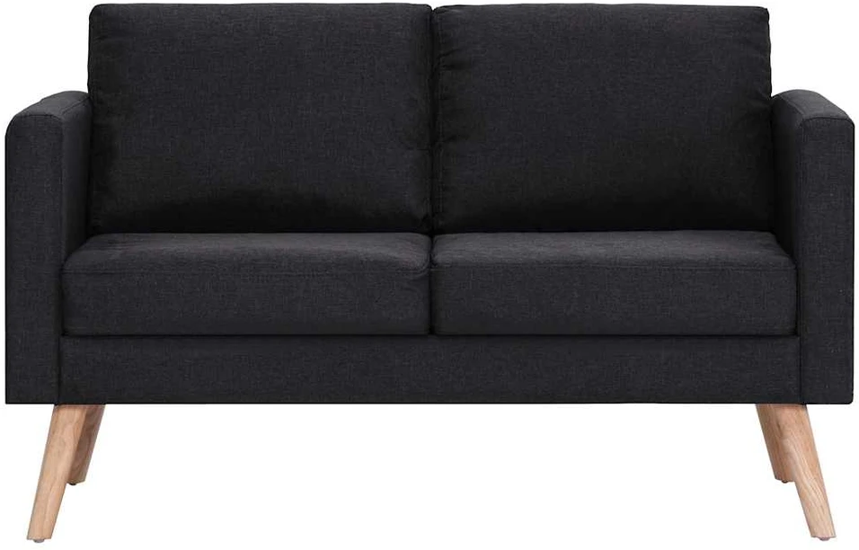Dvivietė sofa, juoda, audinys