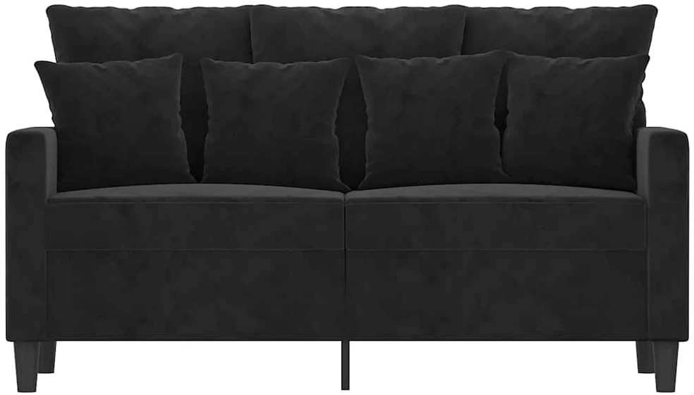 Dvivietė sofa, juodos spalvos, 120cm, aksomas