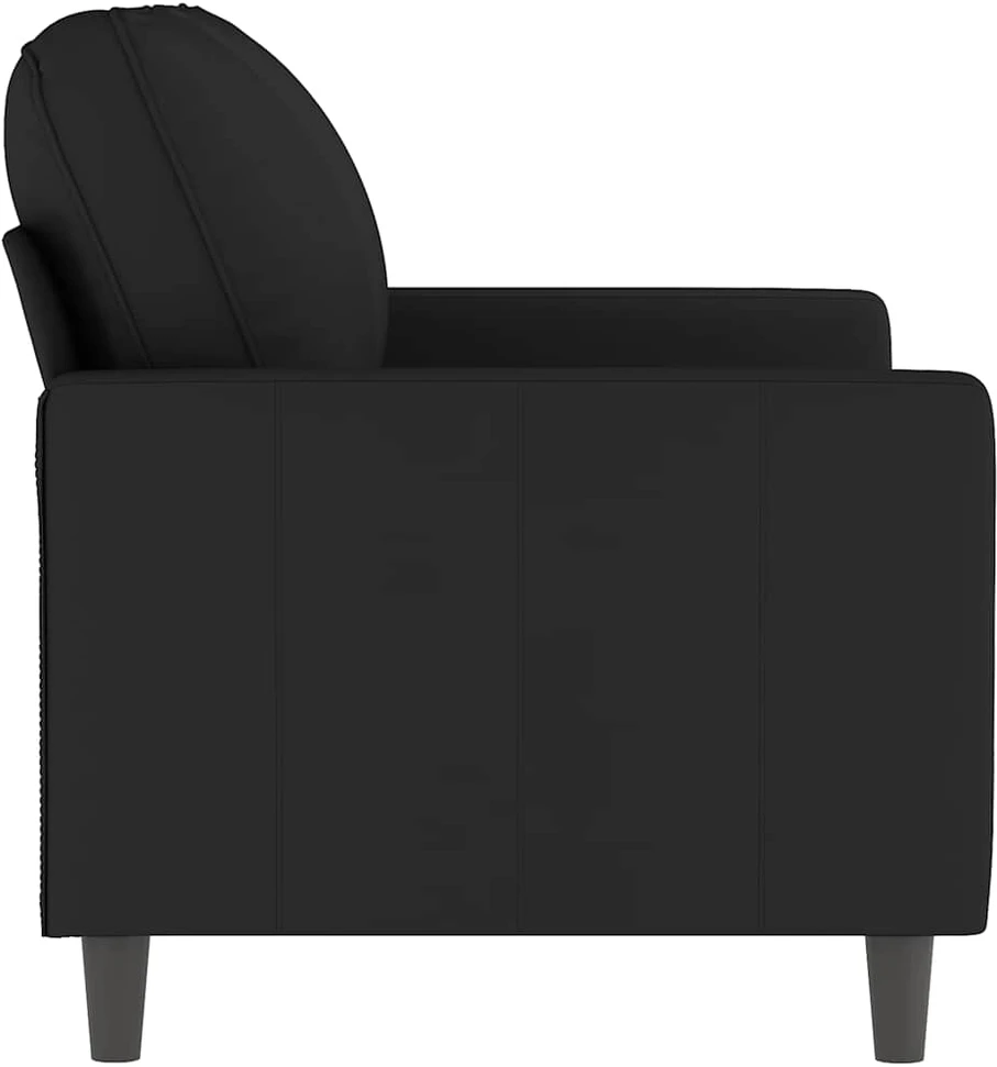 Dvivietė sofa, juodos spalvos, 120cm, aksomas