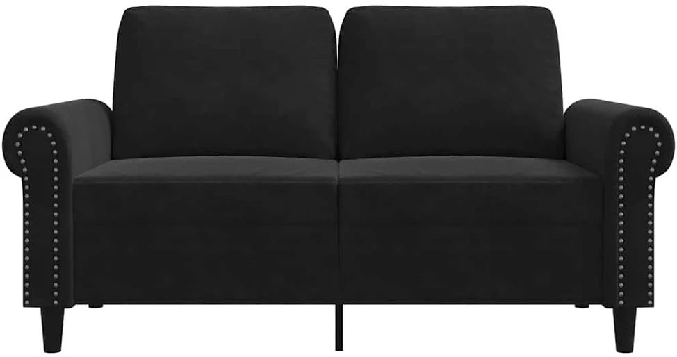Dvivietė sofa, juodos spalvos, 120cm, aksomas