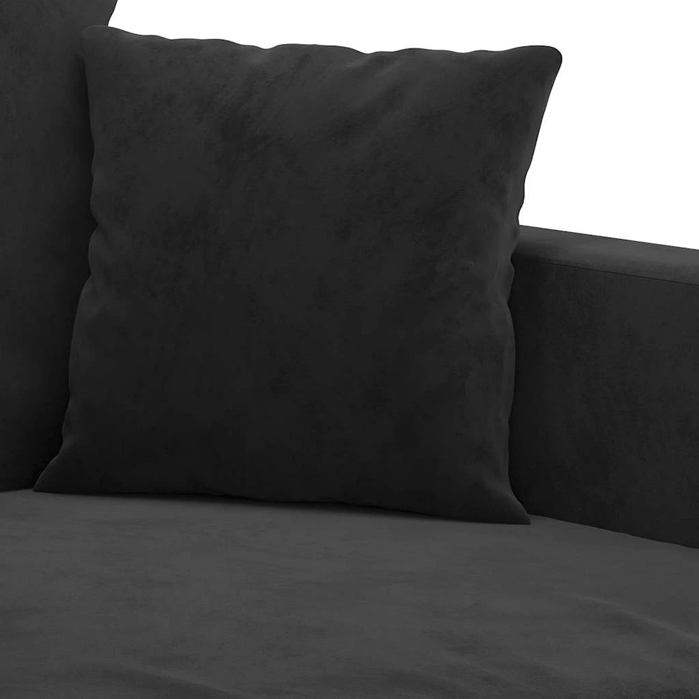Dvivietė sofa, juodos spalvos, 120cm, aksomas