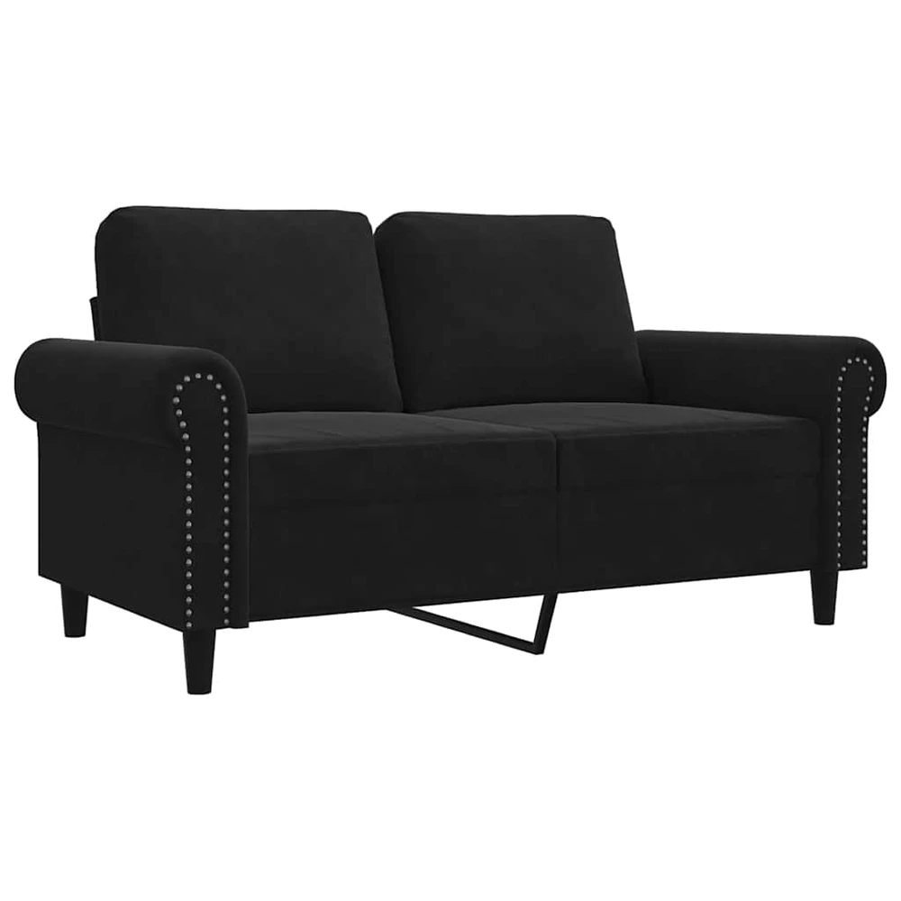 Dvivietė sofa, juodos spalvos, 120cm, aksomas