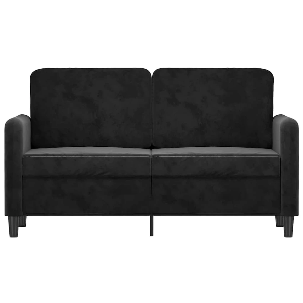 Dvivietė sofa, juodos spalvos, 120cm, aksomas