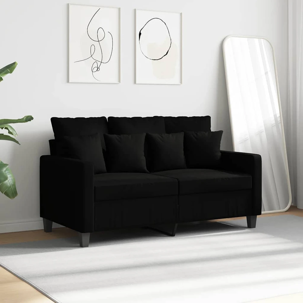 Dvivietė sofa, juodos spalvos, 120cm, audinys