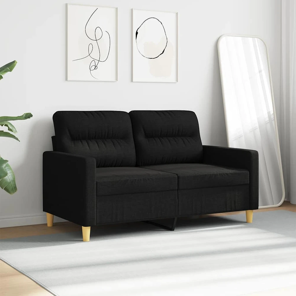 Dvivietė sofa, juodos spalvos, 120cm, audinys