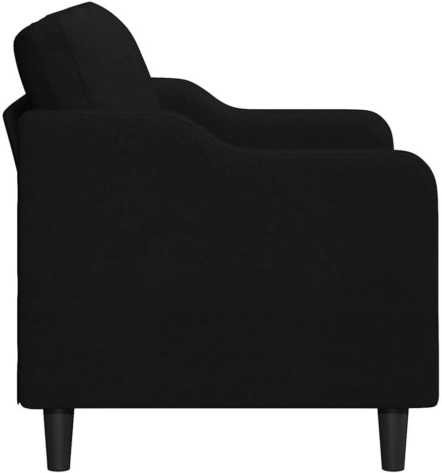 Dvivietė sofa, juodos spalvos, 120cm, audinys