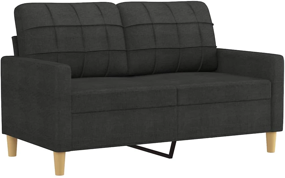 Dvivietė sofa, juodos spalvos, 120cm, audinys