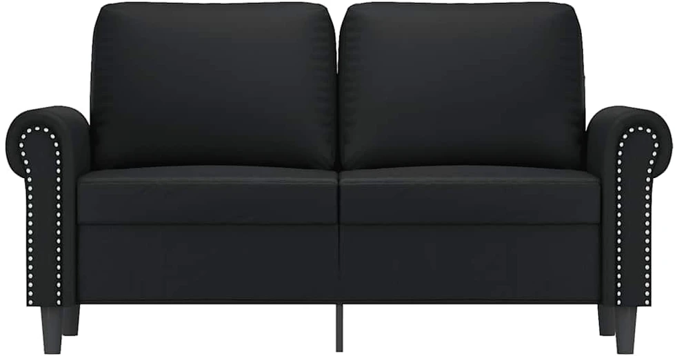 Dvivietė sofa, juodos spalvos, 120cm, dirbtinė oda