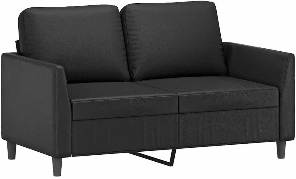 Dvivietė sofa, juodos spalvos, 120cm, dirbtinė oda