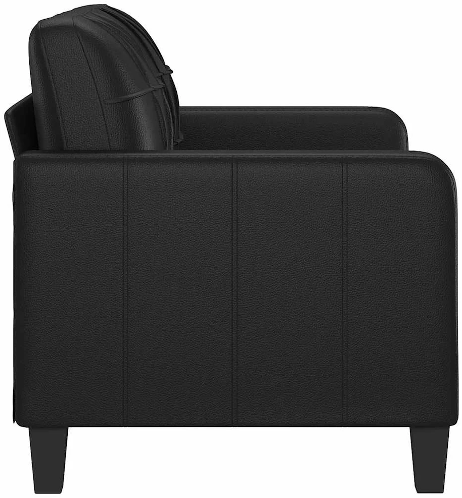 Dvivietė sofa, juodos spalvos, 120cm, dirbtinė oda
