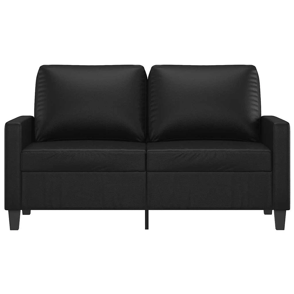 Dvivietė sofa, juodos spalvos, 120cm, dirbtinė oda