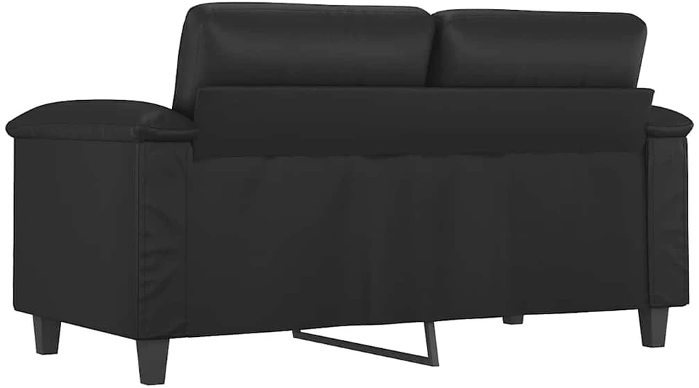 Dvivietė sofa, juodos spalvos, 120cm, dirbtinė oda