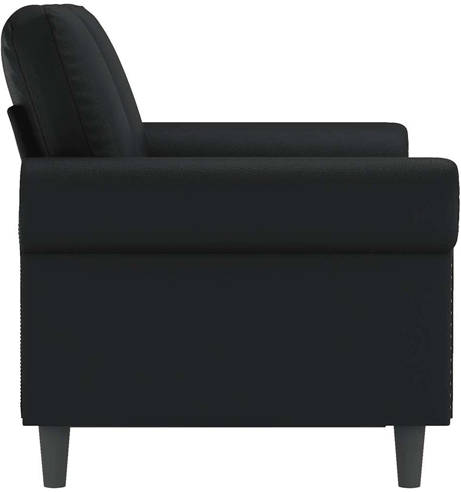 Dvivietė sofa, juodos spalvos, 120cm, dirbtinė oda