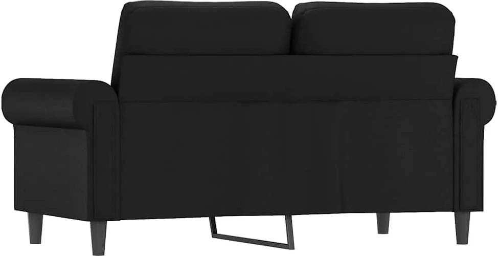 Dvivietė sofa, juodos spalvos, 120cm, dirbtinė oda