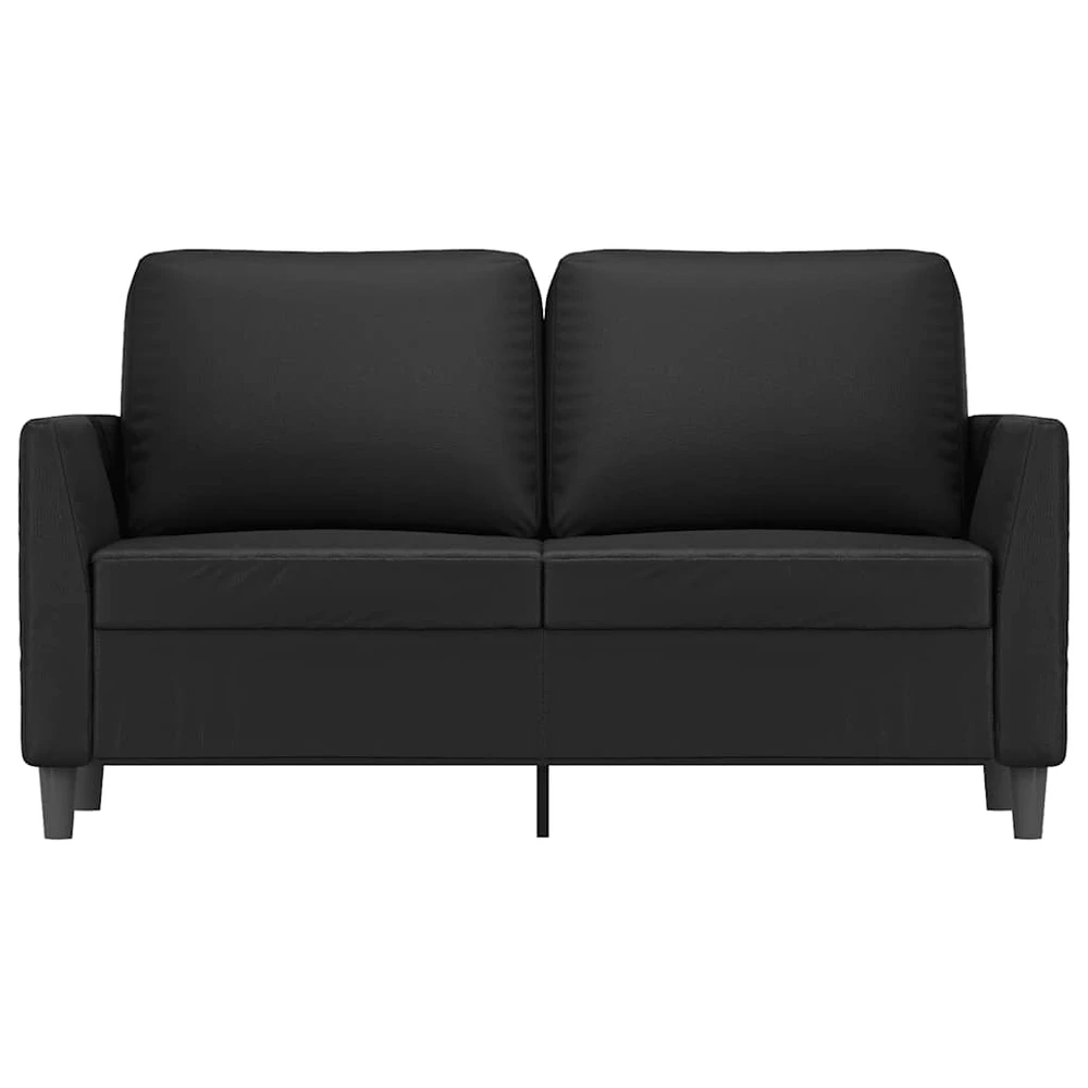 Dvivietė sofa, juodos spalvos, 120cm, dirbtinė oda