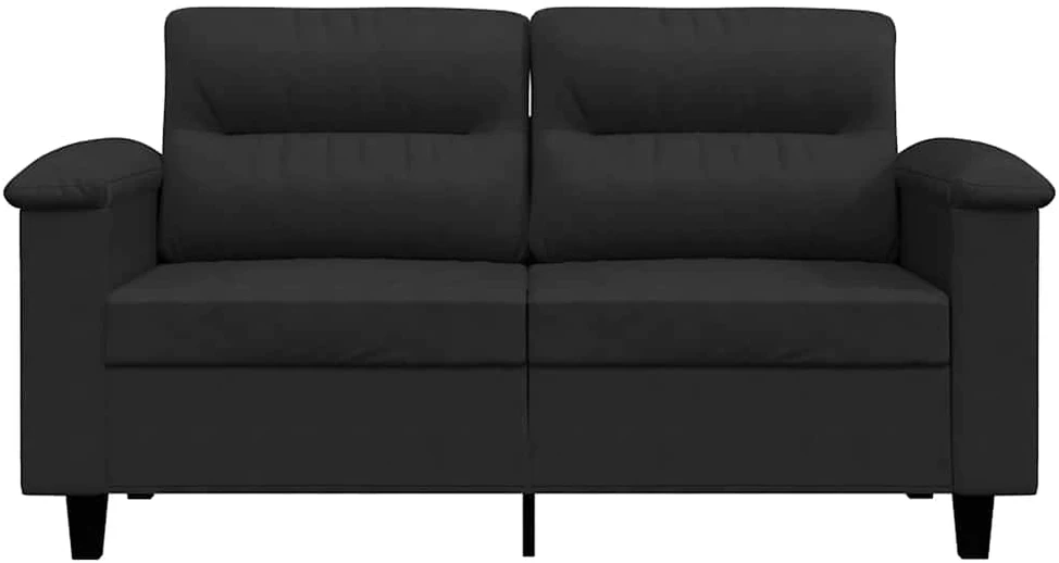 Dvivietė sofa, juodos spalvos, 120cm, mikropluošto audinys