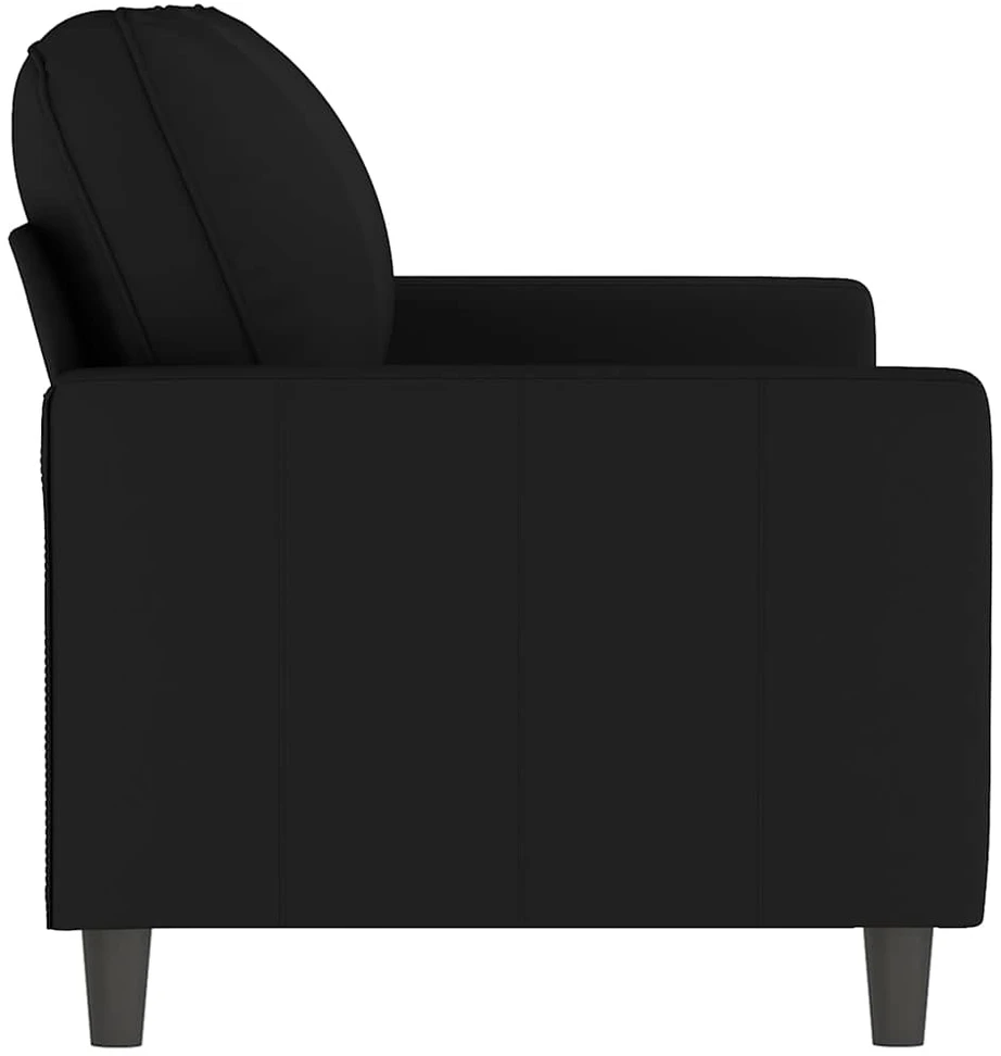Dvivietė sofa, juodos spalvos, 140cm, aksomas