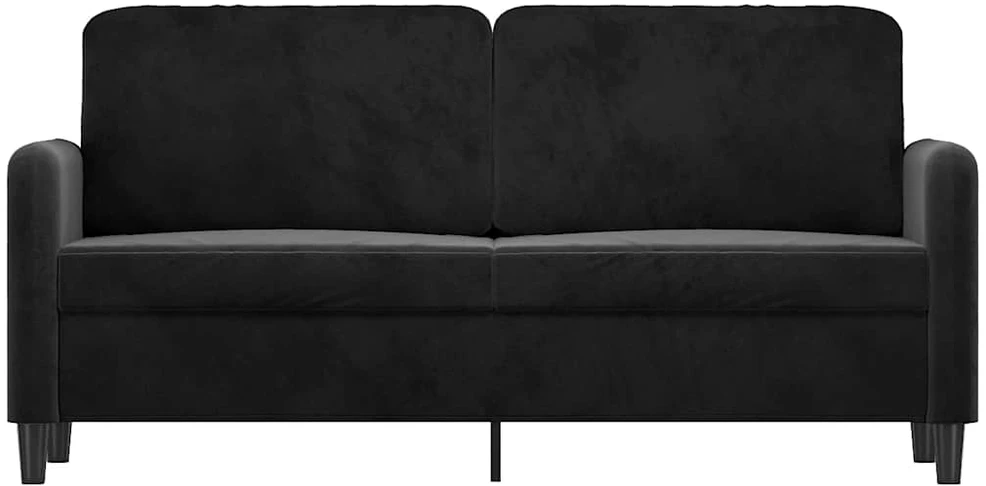 Dvivietė sofa, juodos spalvos, 140cm, aksomas